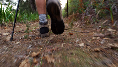 Close-up-of-hiking-boots-walking