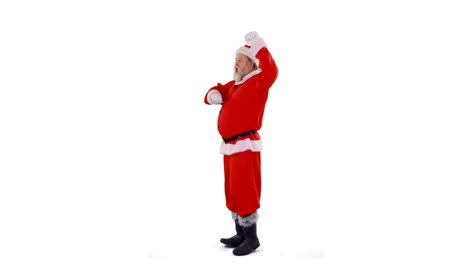 Santa-claus-dancing-against-white-background