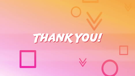 Animation-of-thank-you-text-over-symbols-on-orange-background