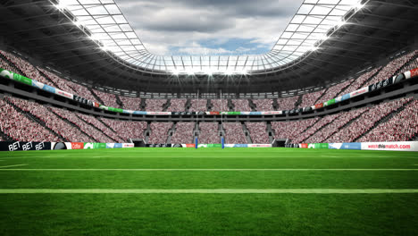 Blick-Auf-Ein-Rugbystadion-Bei-Bewölktem-Wetter