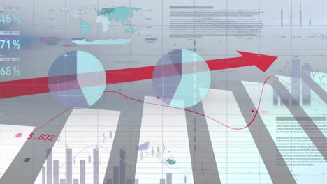 Animation-of-financial-data-processing-over-grey-background