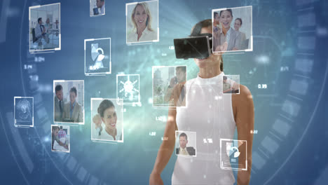 Businesswoman-wearing-virtual-reality-headset