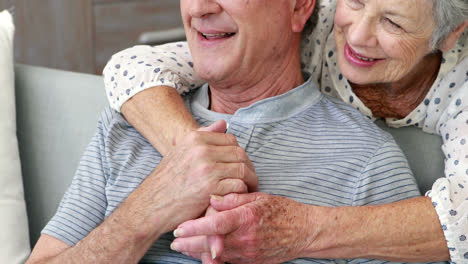 Senior-couple-embracing-in-living-room