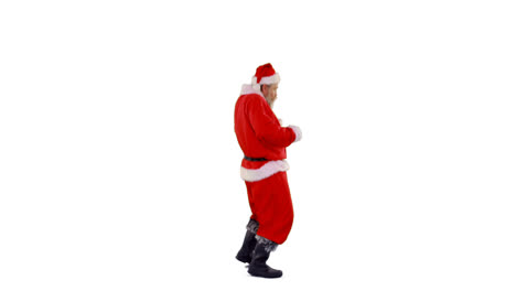 Santa-claus-dancing-against-white-background