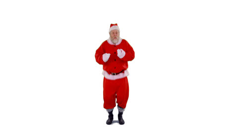 Santa-claus-dancing-against-white-background