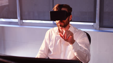 Businessman-using-virtual-reality-headset