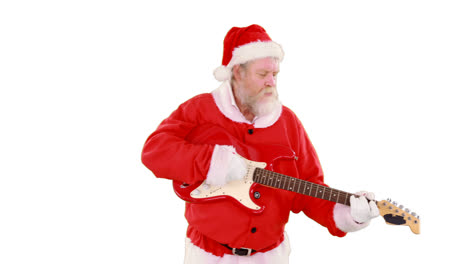 Santa-claus-singing-a-song-and-playing-guitar