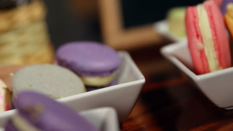 Close-up-of-various-macaroons