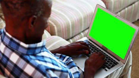 Senior-man-using-laptop-in-living-room