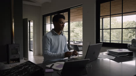 African-american-person-working-at-home