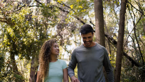 Two-friends-walking-on-the-woods