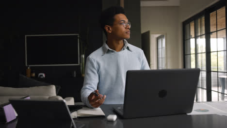 African-american-person-working-at-home