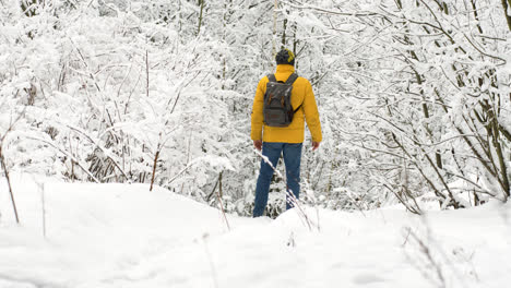 Backpacker-Im-Schnee