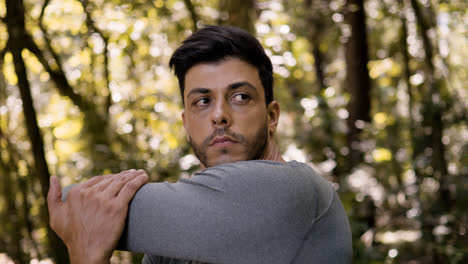 Man-stretching-outdoors