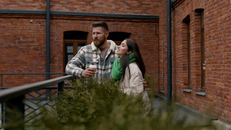 Couple-hugging-outside