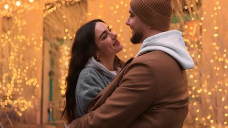 Couple-hugging-outside