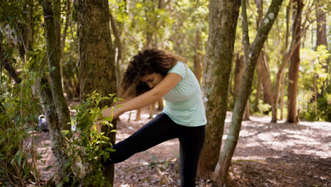 Woman-stretching-outdoors