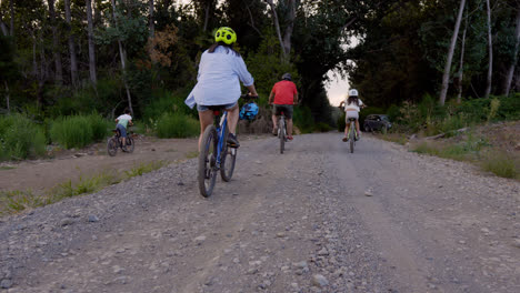 Familia-Andando-En-Bicicleta-Al-Aire-Libre