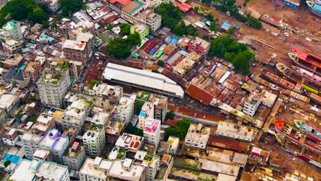 Barrios-Marginales-Y-Puertos-Aéreos-En-Asia,-Bangladesh,-La-Ciudad-De-Dhaka,-Tercer-Mundo