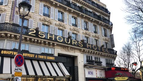 Profile-view-of-cafe-typical-in-Paris,-France