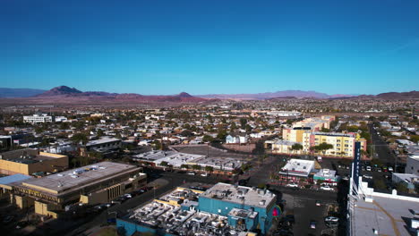 Henderson,-Nevada-USA,-Establishing-Drone-Shot,-The-Pass-and-Rainbow-Club-Casinos-and-Downtown-Street-Traffic