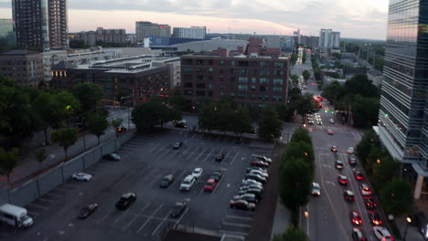 Innenstadt-Von-Atlanta-City-In-Der-Abenddämmerung-Mit-Modernen-Gebäuden