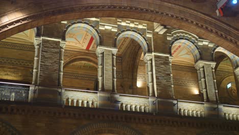 Closeup-shot-of-vintage-interior-architecture-of-Hintze-Hall-in-London,-England