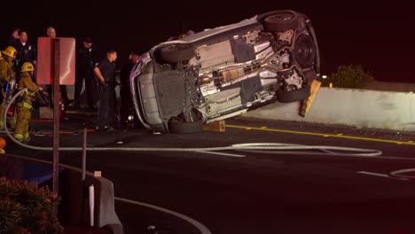 Vehicle-Crash-on-Freeway-with-fire-department-arrival