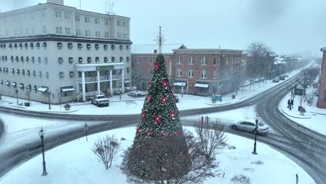 Gettysburg-Stadtplatz-Während-Eines-Schneesturms