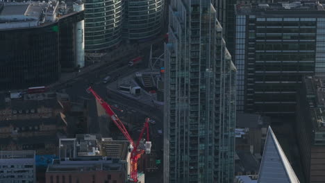 Tight-aerial-circling-shot-of-the-Old-street-roundabout-under-construction