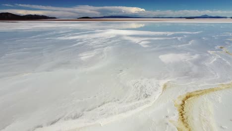 Nature-flyover:-Unique-salt-flat-lake-high-in-Bolivian-Uyuni-altiplano