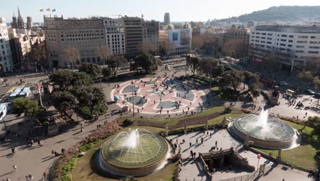 Timelapse-Del-Movimiento-Del-Centro-De-La-Ciudad-De-Barcelona