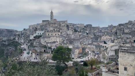 Clouds-over-the-city-of-Matera,-Basilicata-Italy