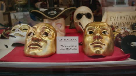 Eyes-Wide-Shut-masks-display-at-Ca-'Macana,-Venice-Italy