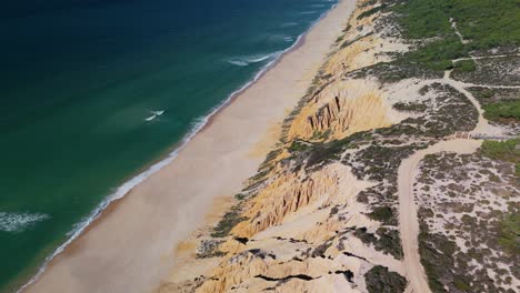 Luftaufnahme-Des-Tropischen-Strandes-In-Comporta,-Portugal