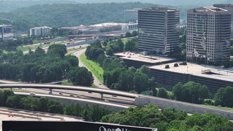 High-angle-view-of-vehicles-driving-on-multilane-motorway