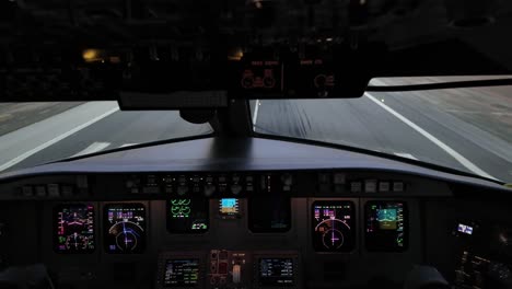 Airplane-landing,-cabin-POV-in-a-real-time-flight