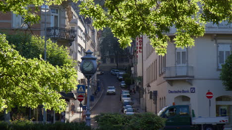 Post-Clock-In-Baden-Baden,-Germany-In-Daytime