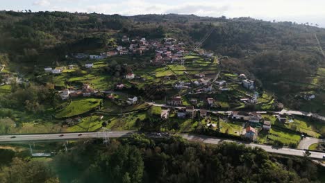 Drone-View-of-Ceboliño,-Pereiro-de-Aguiar,-Spain