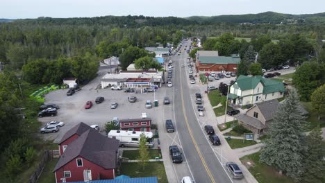 Cedar-in-aerial-view,-Michigan,-USA,-near-Traverse-City,-Michigan