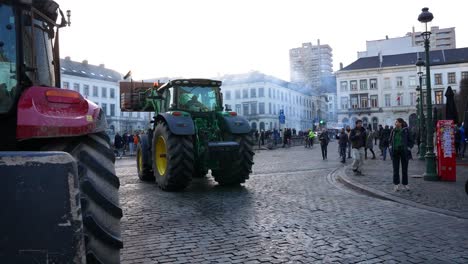 Farmers-protesting-during-EU-summit-in-front-of-the-European-Parliament-at-the-Luxembourg-Square---Brussels,-Belgium