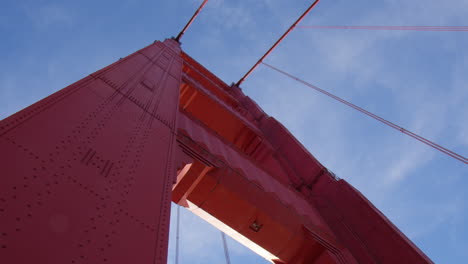 Towering-Red-Pylons-Of-Golden-Gate-Bridge-In-San-Francisco,-California,-United-States