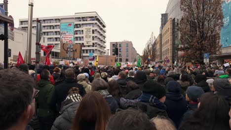 View-from-center-of-Demonstration-and-protest-against-the-right-wing-extremist-AfD-political-party-in-Nuremberg,-Germany