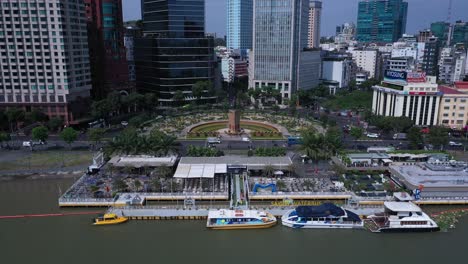 Saigon-Vietnam-ferry-wharf-and-traffic-roundabout