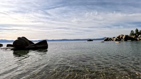 Chimney-Beach-Is-A-Popular-Hiking-Destination-In-Lake-Tahoe,-Carson-City,-Nevada