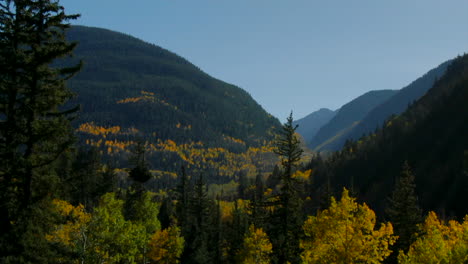 Independence-Pass-Devils-Punchbowl-Roaring-Fork-River-Colorado-Sommer-Herbst-Luftbild-Drohne-Filmisch-Espe-Snowmass-Ashcroft-Goldene-Stunde-Blauer-Himmel-Telluride-Kebler-Crested-Butte-Parallaxe-Nach-Oben