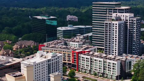 Modern-Office-Complex-Buildings-in-Buckhead-District-of-Atlanta-City,-USA