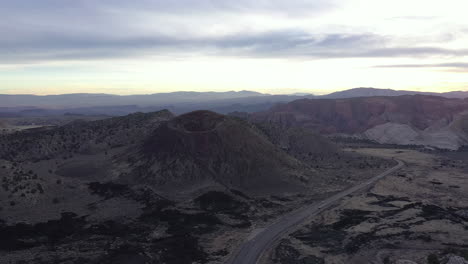 Aerial-view-of-Santa-Clara-Volcano,-near-St-George,-Utah,-United-States