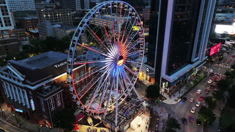 High-angle-view-of-big-Ferris-Wheel-with-color-light-effects