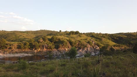 Sierras-of-Calamuchita,-Córdoba-Province-of-Argentina-Dry-Valley-River-Landscape